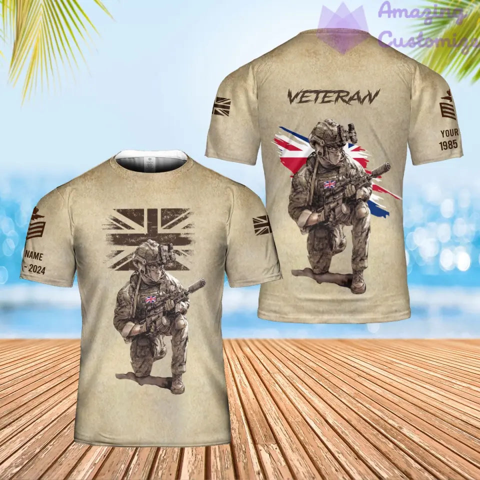 Personalized UK Soldier/Veteran Camo with Name, Year and Rank Hoodie All Over Printed - 17229888