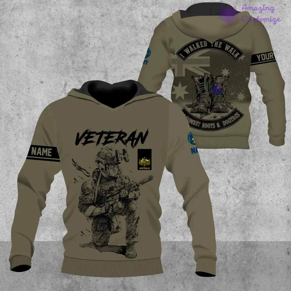 Personalized Australia Soldier/Veteran Camo with Name, Year and Rank Hoodie All Over Printed - 1720569602