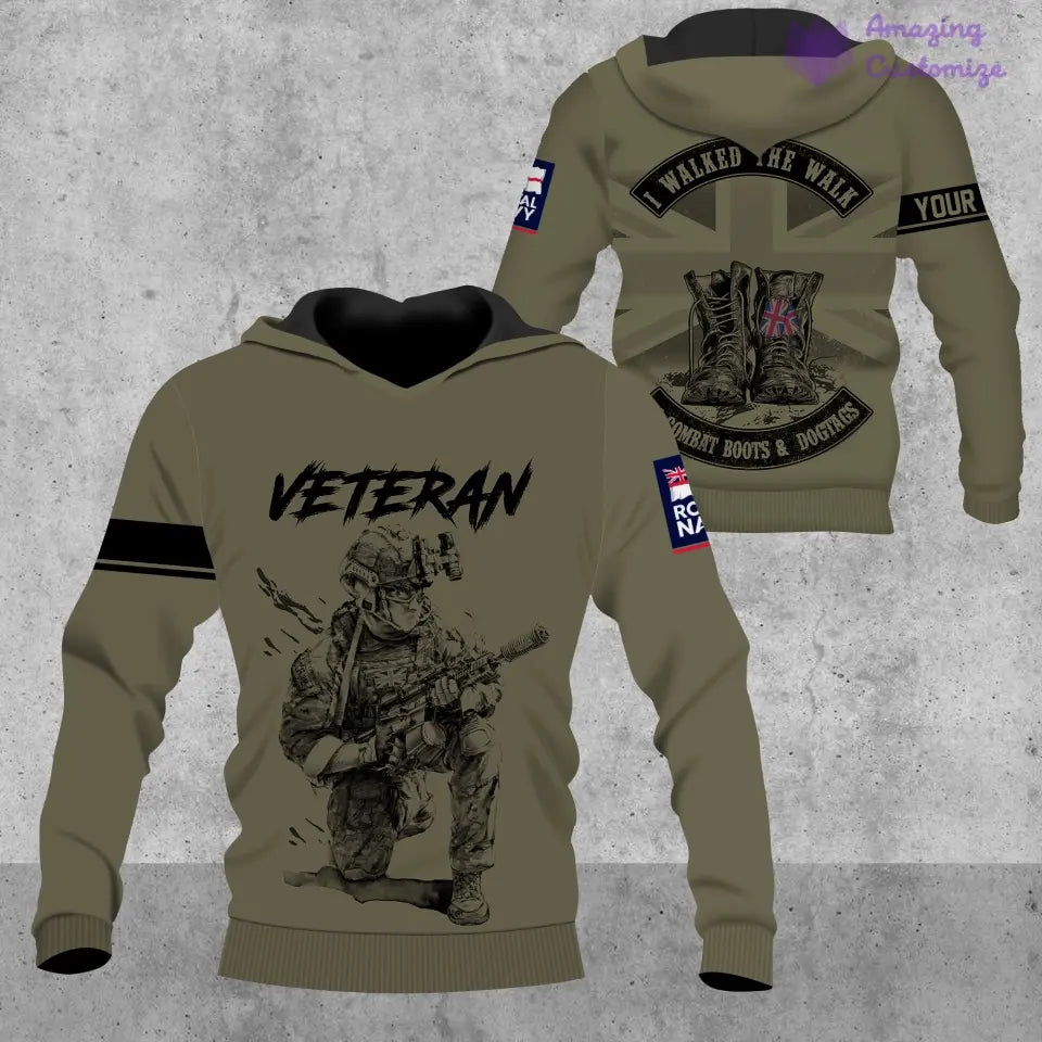 Personalized UK Soldier/Veteran Camo with Name and Rank Hoodie All Over Printed - 1720569602