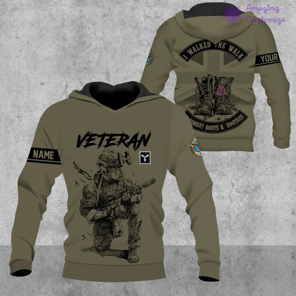 Personalized UK Soldier/Veteran Camo with Name and Rank Hoodie All Over Printed - 1720569602