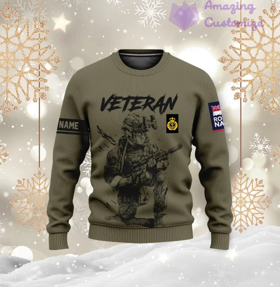 Sweat à capuche personnalisé avec motif camouflage soldat/vétéran britannique et nom et grade imprimés sur toute la surface - 1720569602