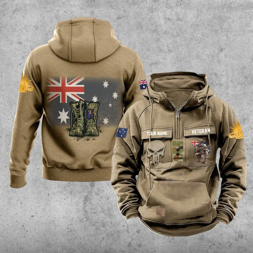 Personalized Australia Soldier/Veteran With Rank And Name Vintage Hoodie All Over Printed - 17203968