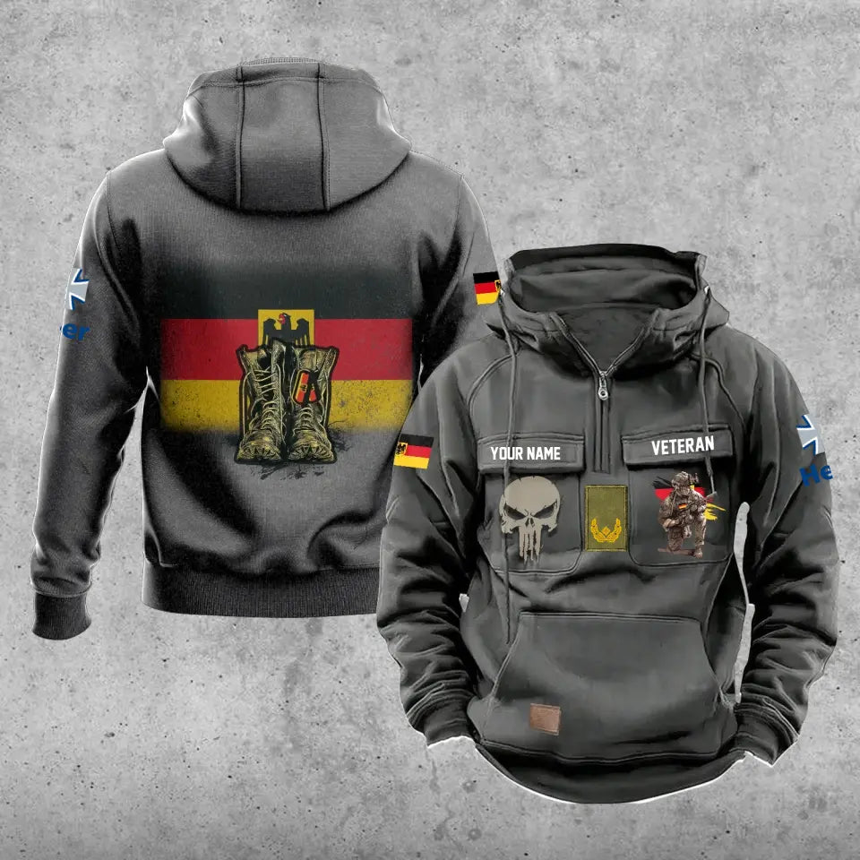 Personalized Germany Soldier/Veteran With Rank And Name Vintage Hoodie All Over Printed - 17203968