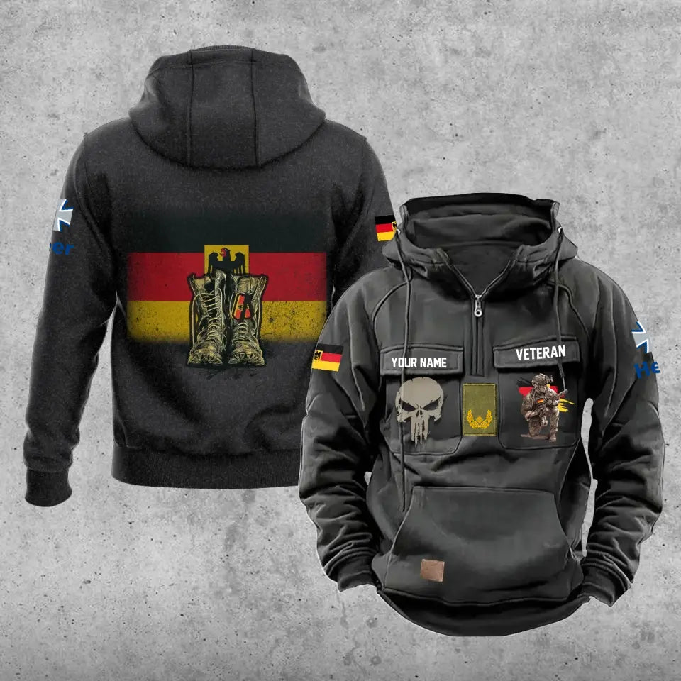 Personalized Germany Soldier/Veteran With Rank And Name Vintage Hoodie All Over Printed - 17203968