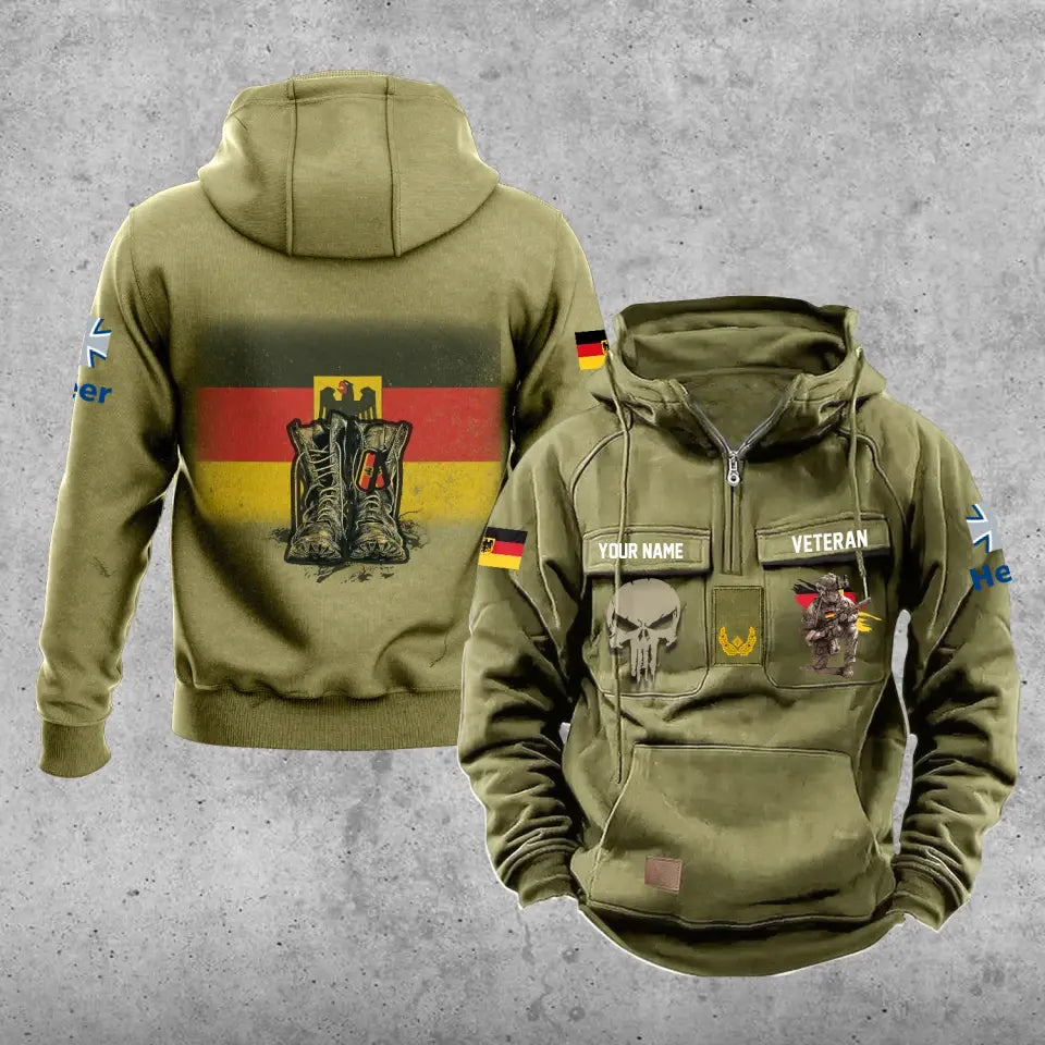 Personalized Germany Soldier/Veteran With Rank And Name Vintage Hoodie All Over Printed - 17203968