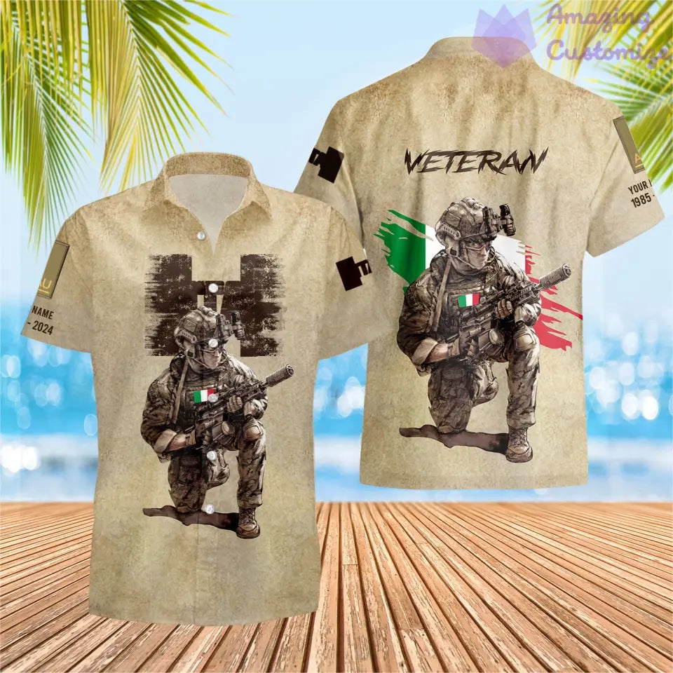 Personalized Italy Soldier/Veteran with Name, Year and Rank Hoodie All Over Printed - 17229888