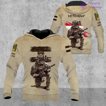 Personalized Austria Soldier/Veteran with Name, Year and Rank Hoodie All Over Printed - 17229888