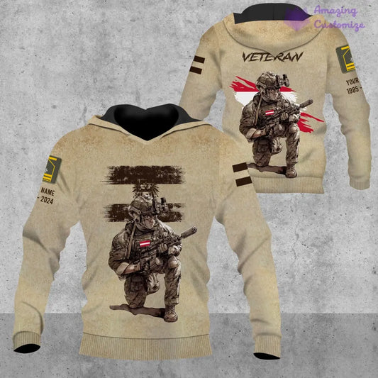 Personalized Austria Soldier/Veteran with Name, Year and Rank Hoodie All Over Printed - 17229888