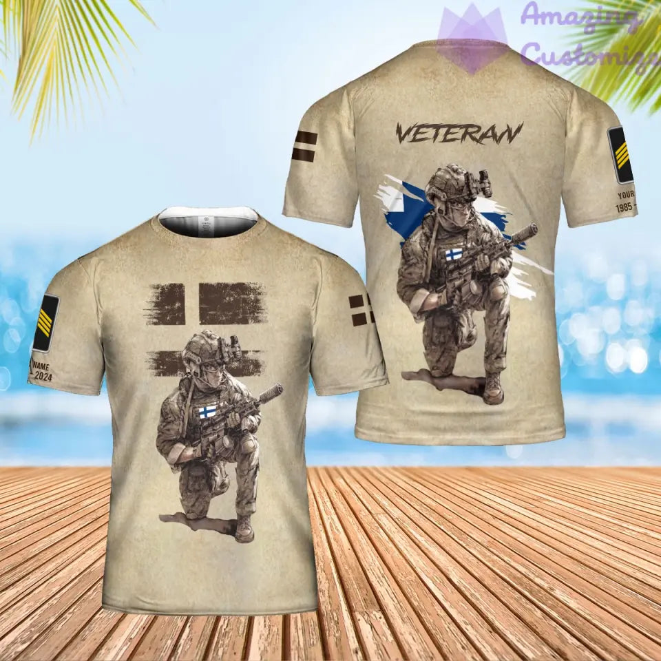 Personalized Finland Soldier/Veteran Camo with Name, Year and Rank Hoodie All Over Printed - 17229888