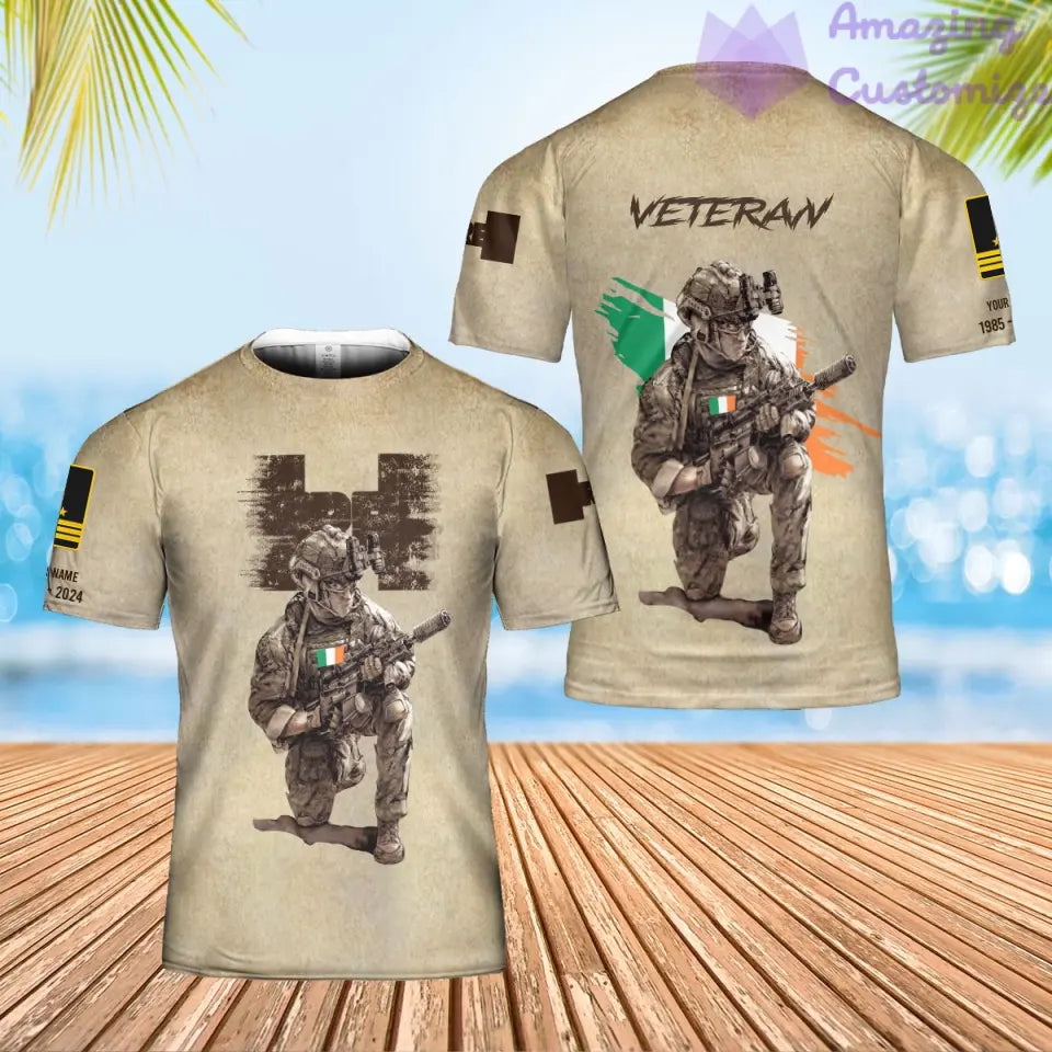 Personalized Ireland Soldier/Veteran Camo with Name, Year and Rank Hoodie All Over Printed - 17229888