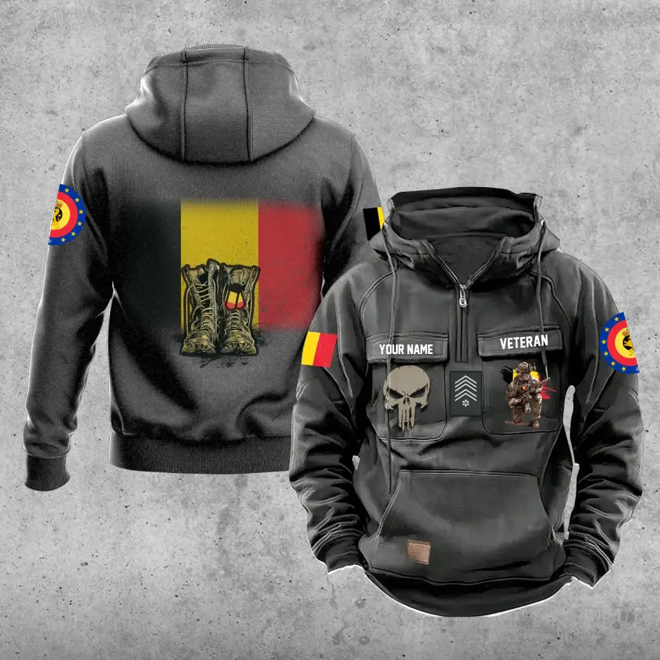 Personalized Belgium Soldier/Veteran With Rank And Name Vintage Hoodie All Over Printed - 17203968