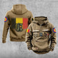 Personalisierter belgischer Soldat/Veteran mit Rang und Namen, Vintage-Kapuzenpullover, komplett bedruckt – 17203968