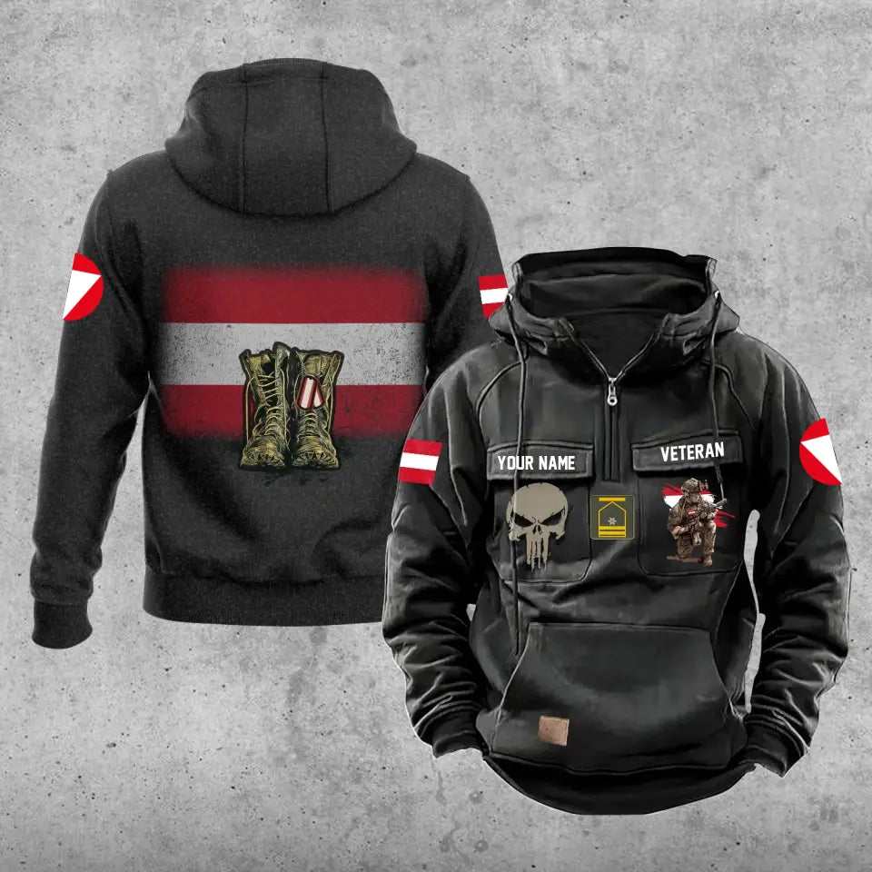 Personalized Austria Soldier/Veteran With Rank And Name Vintage Hoodie All Over Printed - 17203968