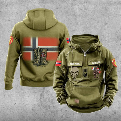 Personalized Norway Soldier/Veteran With Rank And Name Vintage Hoodie All Over Printed - 17203968