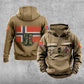 Personalisierter norwegischer Soldat/Veteran mit Rang und Namen, Vintage-Kapuzenpullover, komplett bedruckt – 17203968