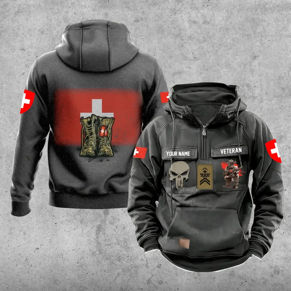 Personalized Swiss Soldier/Veteran With Rank And Name Vintage Hoodie All Over Printed - 17203968