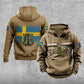 Personalisierter schwedischer Soldat/Veteran mit Rang und Namen, Vintage-Kapuzenpullover, komplett bedruckt – 17203968