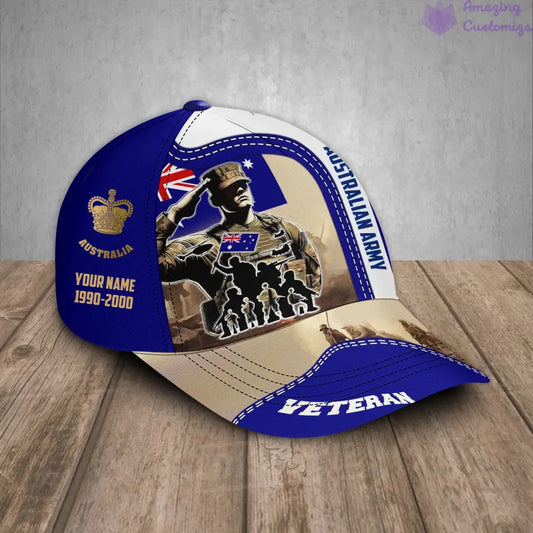 Personalized Rank, Year And Name Australia Soldier/Veterans Baseball Cap - 17212608