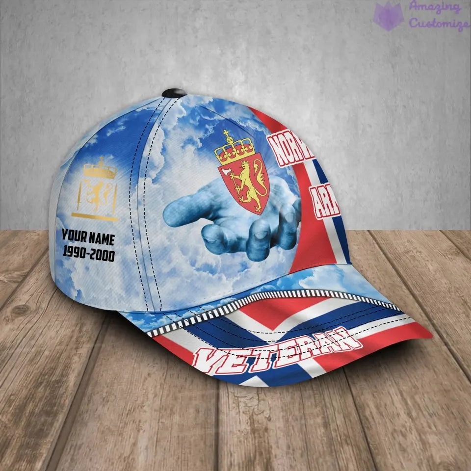 Personalized Rank, Year And Name Norway Soldier/Veterans Camo Baseball Cap - 1721260802