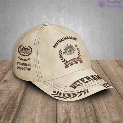 Personalized Rank, Year And Name Australia Soldier/Veterans Baseball Cap - 1721260803