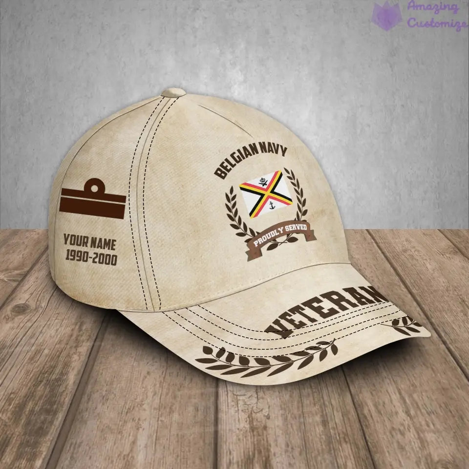 Personalized Rank, Year And Name Belgium Soldier/Veterans Baseball Cap - 1721260803