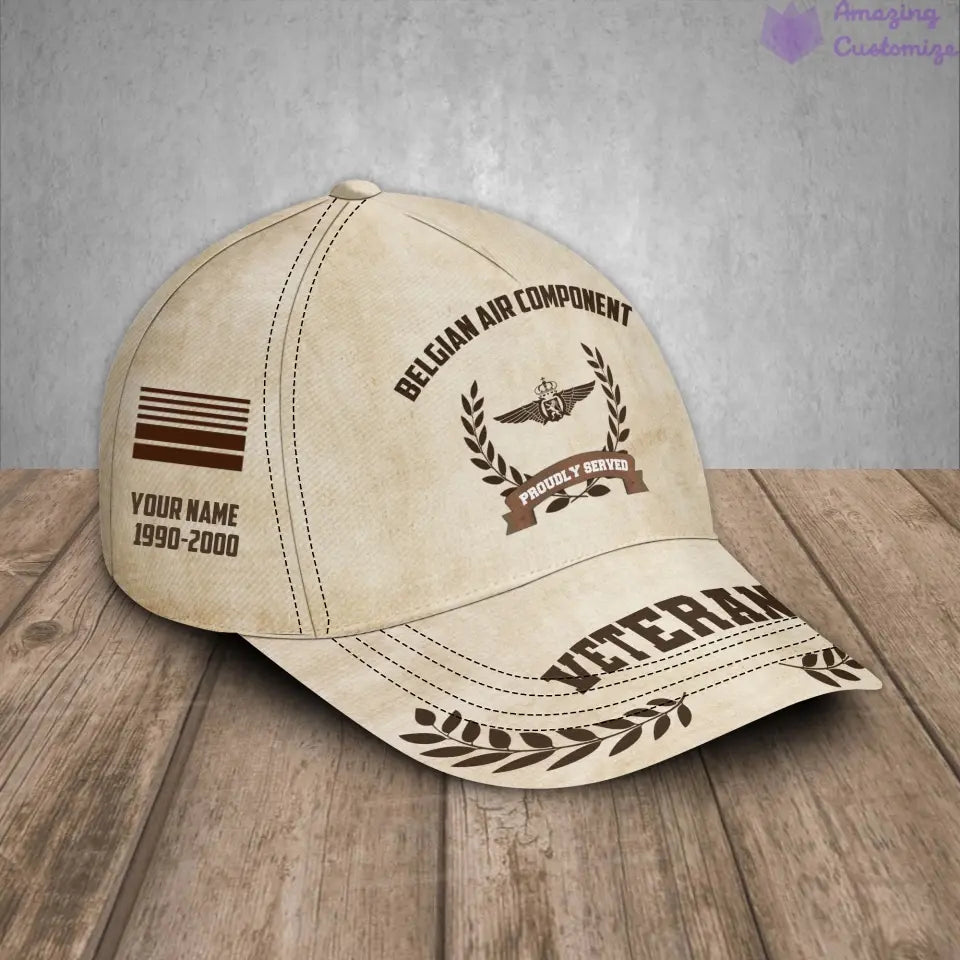 Personalized Rank, Year And Name Belgium Soldier/Veterans Baseball Cap - 1721260803