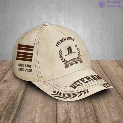 Personalized Rank, Year And Name France Soldier/Veterans Baseball Cap - 1721260803