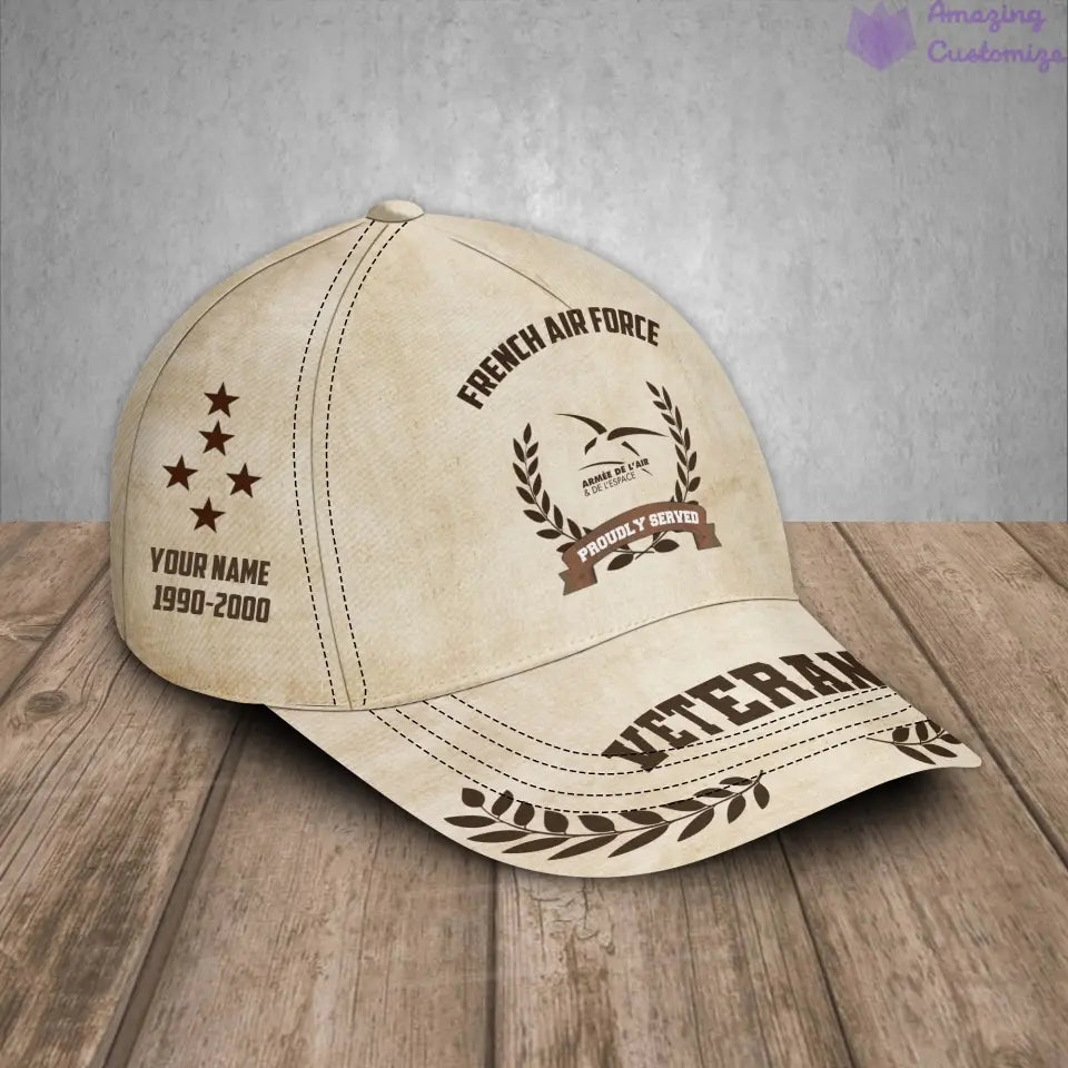 Personalized Rank, Year And Name France Soldier/Veterans Baseball Cap - 1721260803