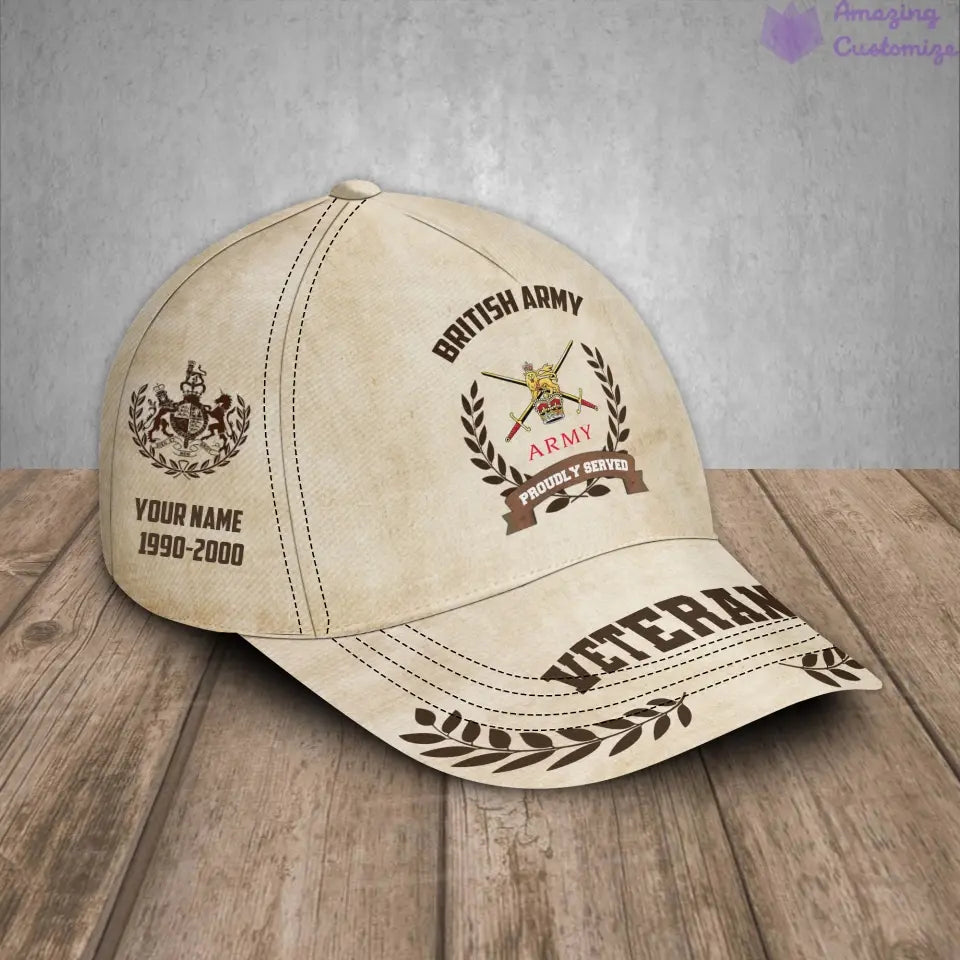 Personalized Rank, Year And Name UK Soldier/Veterans Baseball Cap - 1721260803