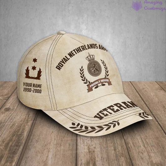 Personalized Rank, Year And Name Netherlands Soldier/Veterans Baseball Cap - 1721260803