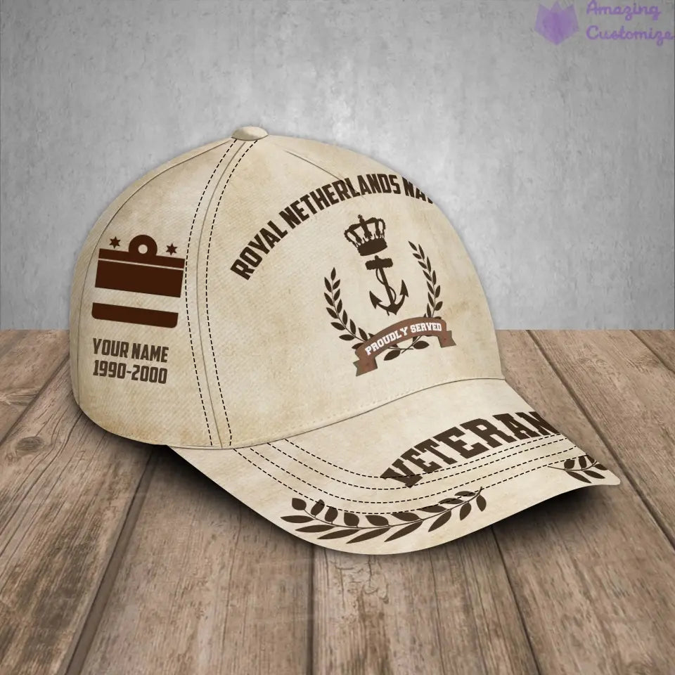 Personalized Rank, Year And Name Netherlands Soldier/Veterans Baseball Cap - 1721260803