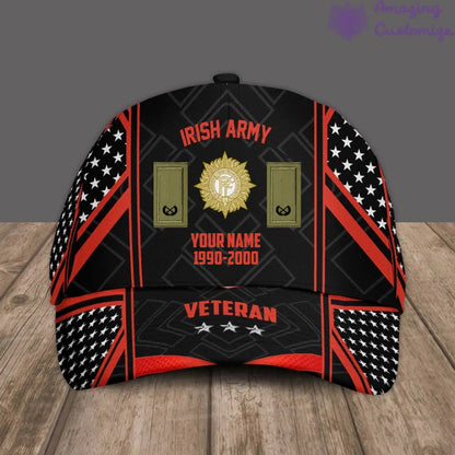 Personalized Rank, Year And Name Ireland Soldier/Veterans Baseball Cap - 17213472