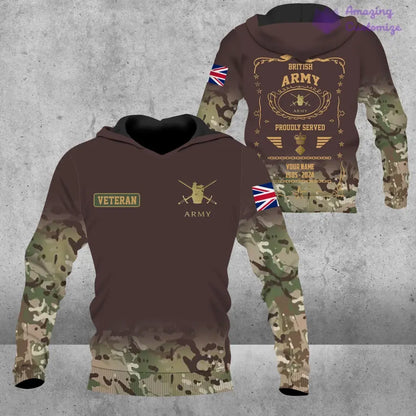 Personalisierter Kapuzenpullover mit Camouflage-Muster für britische Soldaten/Veteranen mit Namen, Jahr und Rang, komplett bedruckt – 1721606402