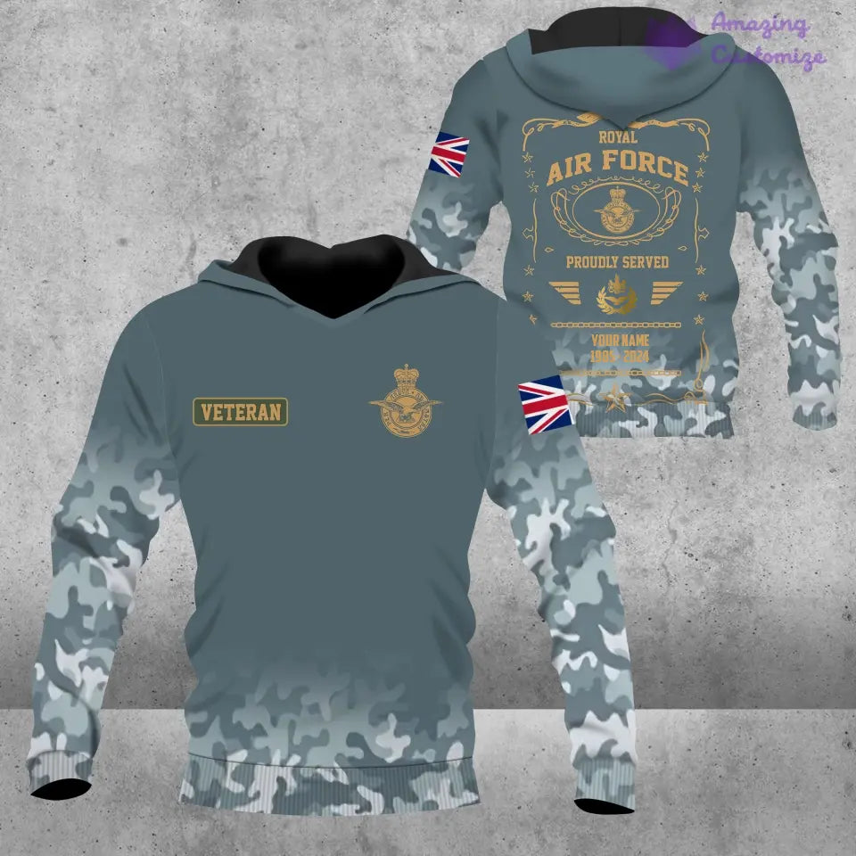 Personalized UK Soldier/Veteran Camo with Name, Year and Rank Hoodie All Over Printed - 1721606402