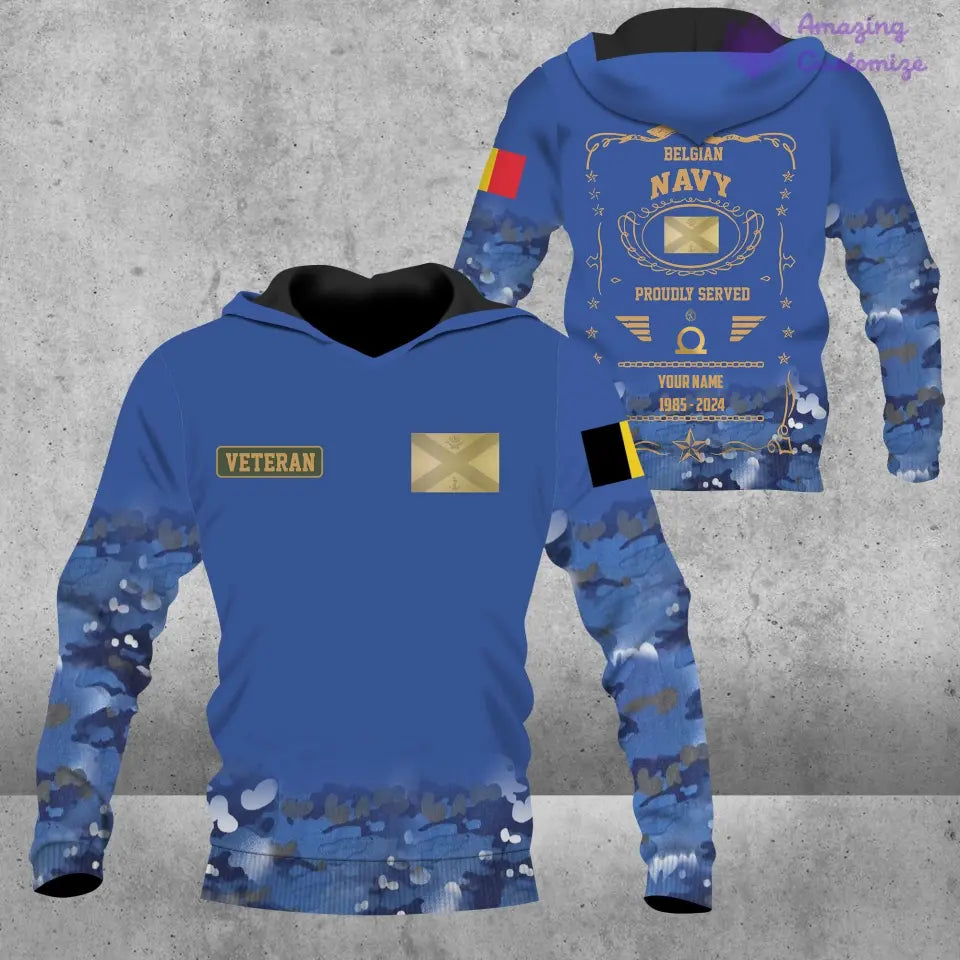 Personalized Belgium Soldier/Veteran Camo with Name, Year and Rank Hoodie All Over Printed - 1721606402