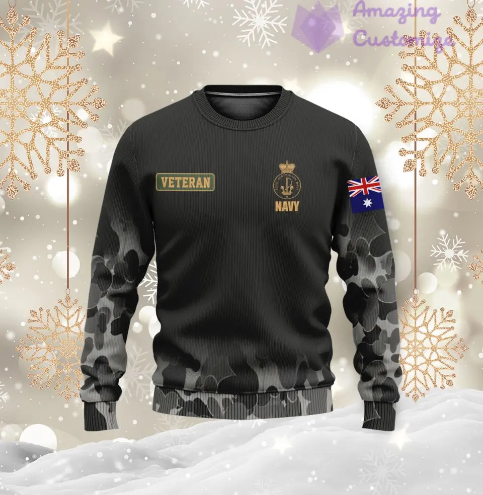 Personalized Australia Soldier/Veteran Camo with Name, Year and Rank Hoodie All Over Printed - 1721606402