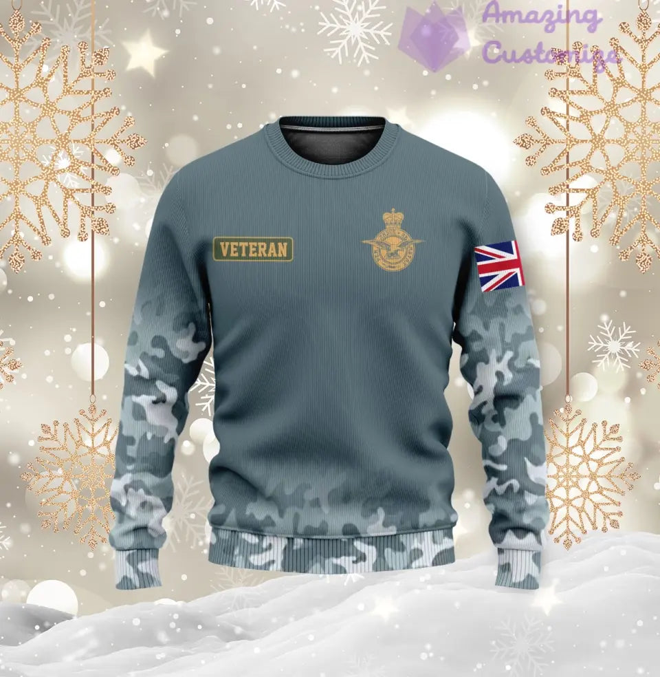 Personalisierter Kapuzenpullover mit Camouflage-Muster für britische Soldaten/Veteranen mit Namen, Jahr und Rang, komplett bedruckt – 1721606402