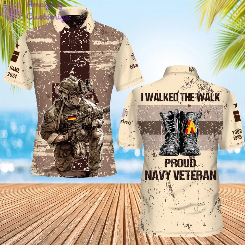 Personalized Germany Soldier/Veteran Camo with Name, Year and Rank POLO All Over Printed - 1721779202