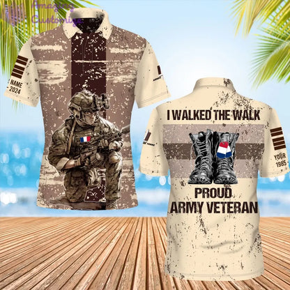 Personalized France Soldier/Veteran Camo with Name, Year and Rank POLO All Over Printed - 1721779202