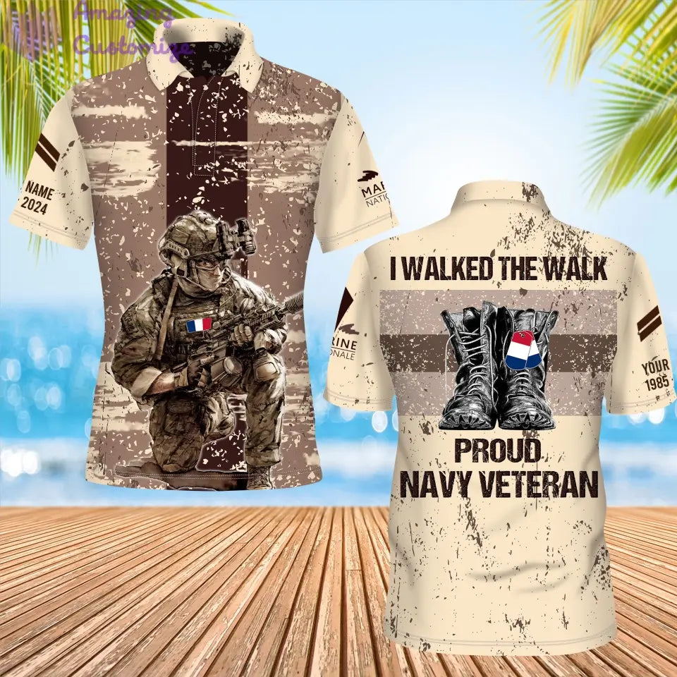 Personalized France Soldier/Veteran Camo with Name, Year and Rank POLO All Over Printed - 1721779202