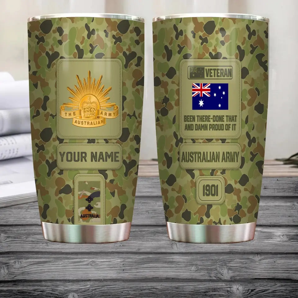 Personalized Australia Veteran/ Soldier With Rank, Name Tumbler - 17218656