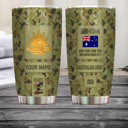 Personalized Australia Veteran/ Soldier With Rank, Name Tumbler - 17218656