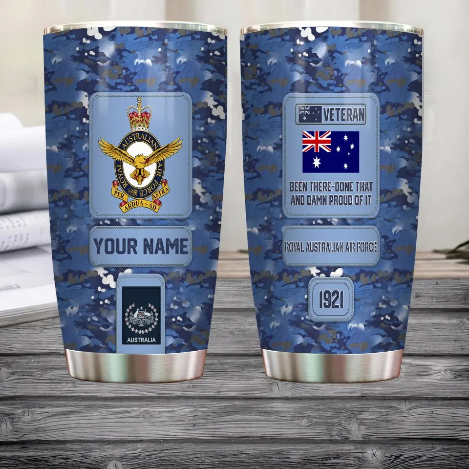 Personalized Australia Veteran/ Soldier With Rank, Name Tumbler - 17218656