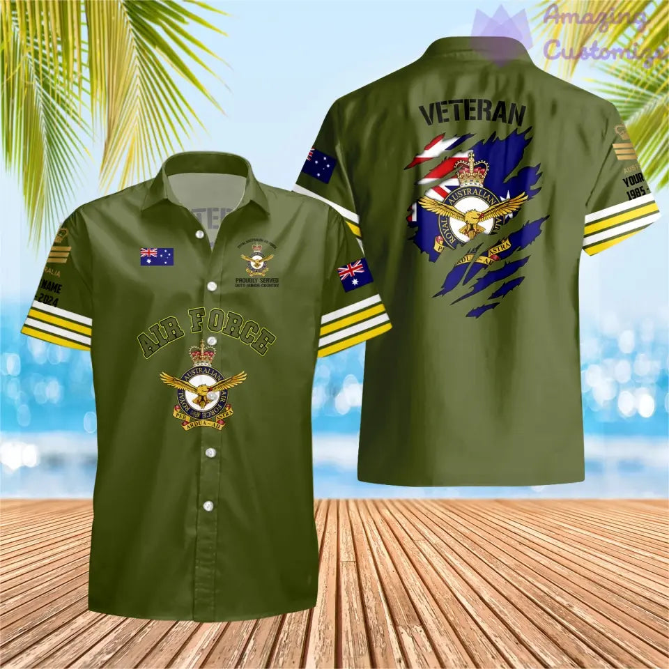 Personalisiertes australisches Soldaten-/Veteranen-Tarnmuster mit Namen, Jahr und Rang, Poloshirt mit Rundumdruck – 1721865602