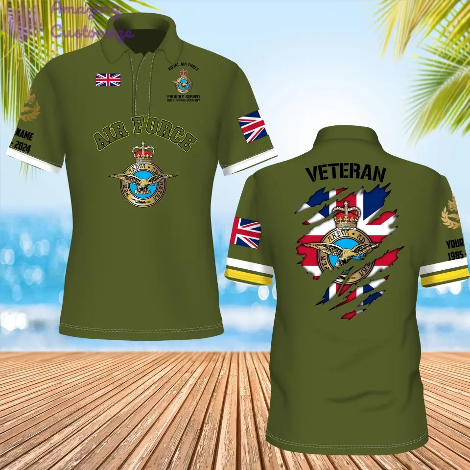 Personalized UK Soldier/Veteran Camo with Name, Year and Rank POLO All Over Printed - 1721865602