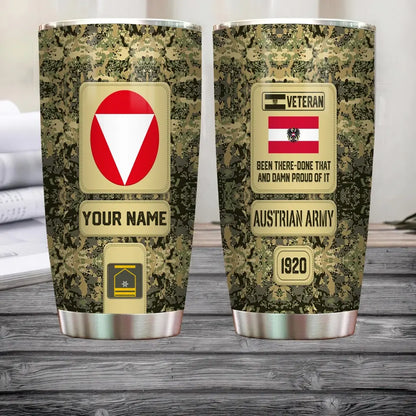 Personalized Austria Veteran/ Soldier With Rank, Name Tumbler - 17218656