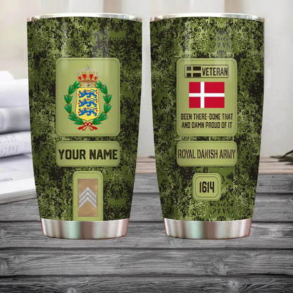 Personalized Denmark Veteran/ Soldier With Rank,  Name Tumbler - 17218656