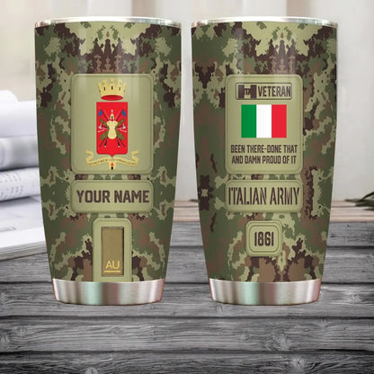 Personalized Italy Veteran/ Soldier With Rank, Name Tumbler - 17218656