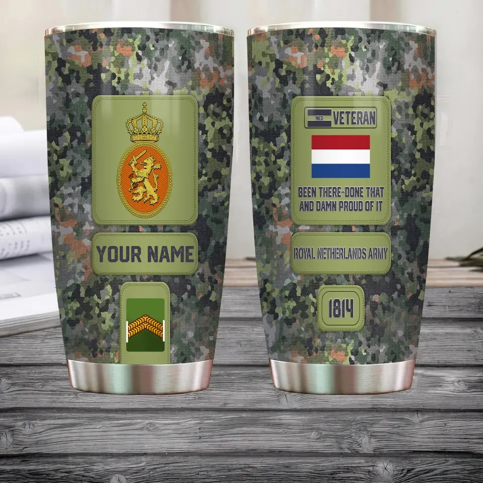 Personalized Netherlands Veteran/ Soldier With Rank, Name Tumbler - 17218656