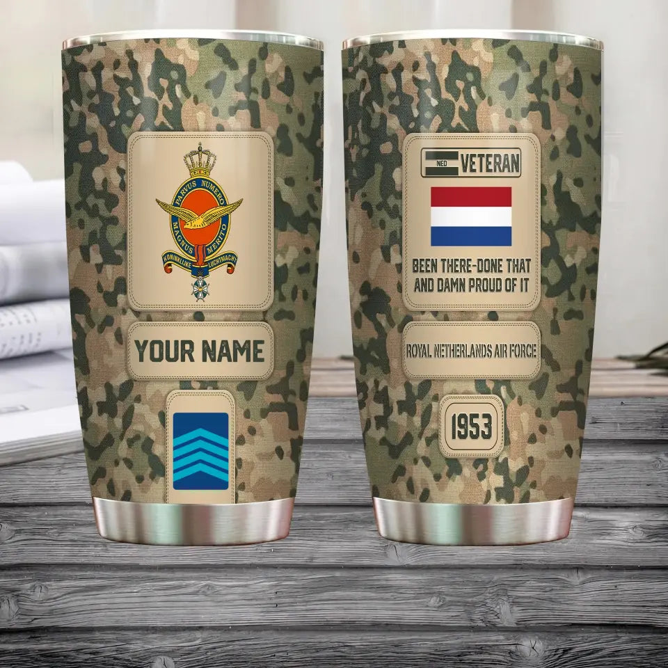 Personalized Netherlands Veteran/ Soldier With Rank, Name Tumbler - 17218656